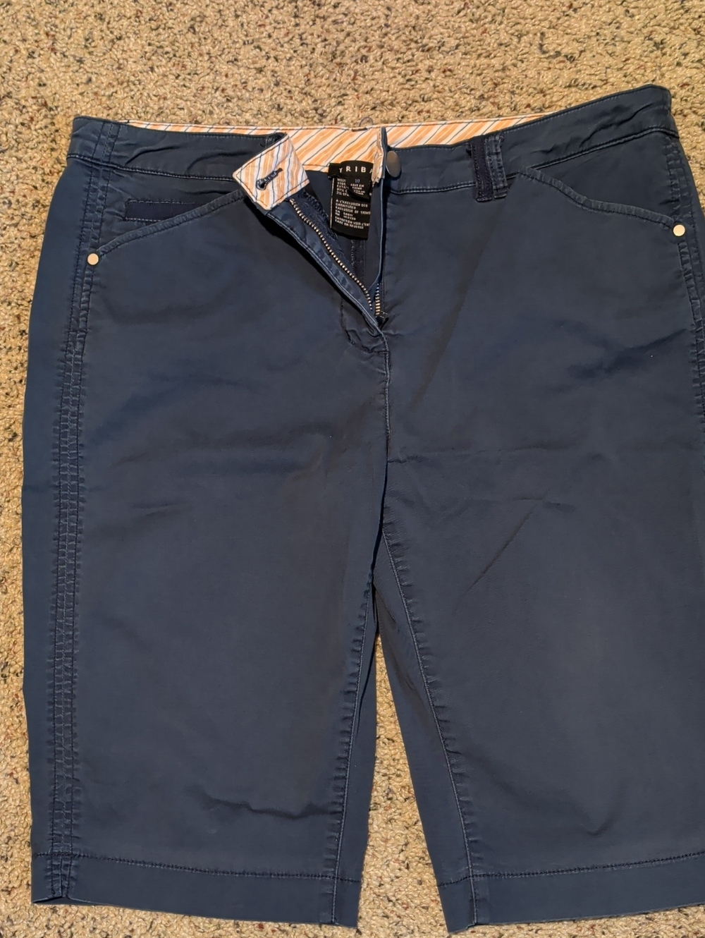 Tribal Navy Blue Bermuda Shorts